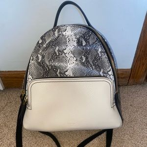 Fossil Faux Snakeskin Small Backpack